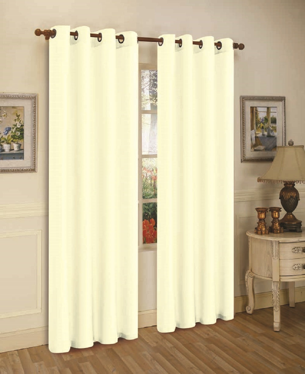 J&V Textiles 2 Panels Solid Grommet Faux Silk Window Curtain Drapes Treatment in 84 Length - Image 14