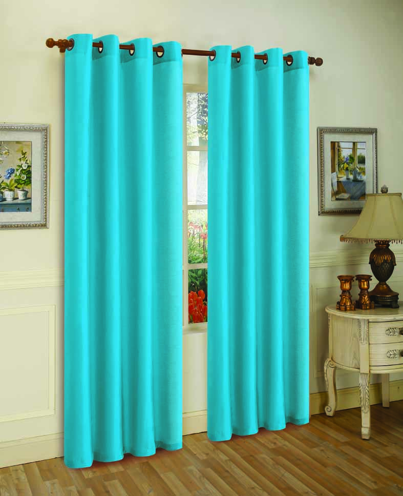 J&V Textiles 2 Panels Solid Grommet Faux Silk Window Curtain Drapes Treatment in 84 Length - Image 18