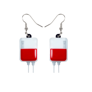Blood Bag Acrylic Drop Earrings