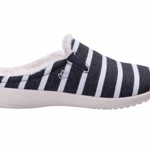 Spenco Dundee Grey/White Stripe Women's Slippers