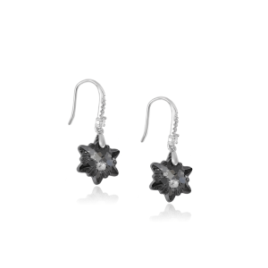 callura Limited Edition Silvernight Crystal Snowflake Drop Earrings with Swarovski Crystals