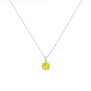 callura Timeless Silvertone Cubic Zirconia & Stainless Steel Birthstone Solitaire Pendant Necklace ?C November Topaz