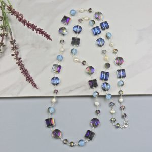 MGR Women's Crystal and Pearl Necklace