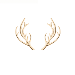 Don't AsK Goldtone Antler Stud Earrings ?C Festive Holiday Jewellery for Women