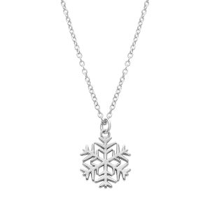 callura Snowflake Necklace Rhodium-Plated Stainless Steel
