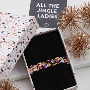 Don't AsK Rose Goldtone Jewel-Tone CZ Clustered Bracelet