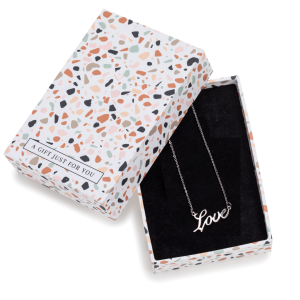 Don't AsK Silvertone Stainless Steel Love Necklace