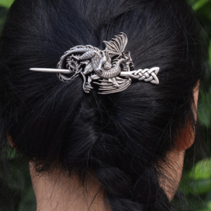 Silvertone Celtic Dragon Hairpin