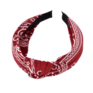 Deep Red Bandana Twisted Headband