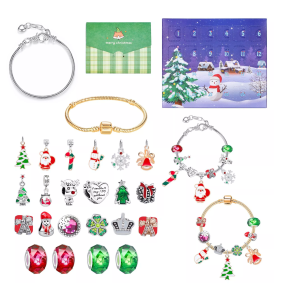 Don't AsK - Celebrate the Magic of Christmas with This Festive Silver & Gold Bracelet and Charm Set