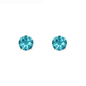 callura Timeless Goldtone Stainless Steel & Cubic Zirconia Birthstone Solitaire Stud Earrings ?C March Aquamarine