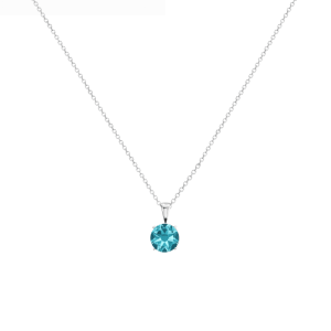 callura Timeless Silvertone Cubic Zirconia & Stainless Steel Birthstone Solitaire Pendant Necklace ?C March Aquamarine