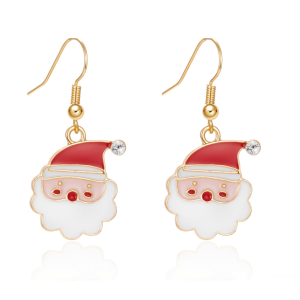 Don't AsK Santa Clause Goldtone Drop Earrings ?C Festive Holiday Jewellery for Women