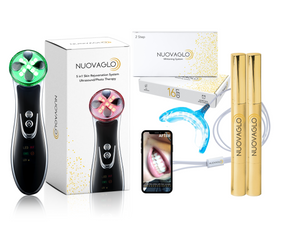 NUOVAGLO??5-in-1 Anti-Aging Microcurrent & LED Therapy Device ??Red Light Skin Tightening & Lifting Tool + Health & Beauty