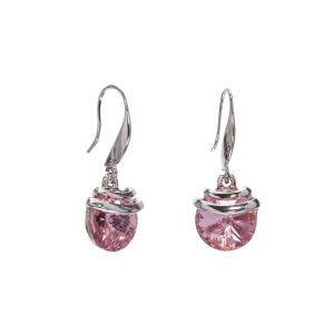 Silver Rose Swarovski Crystal Earrings ?C Spring Drop Crystal Earrings