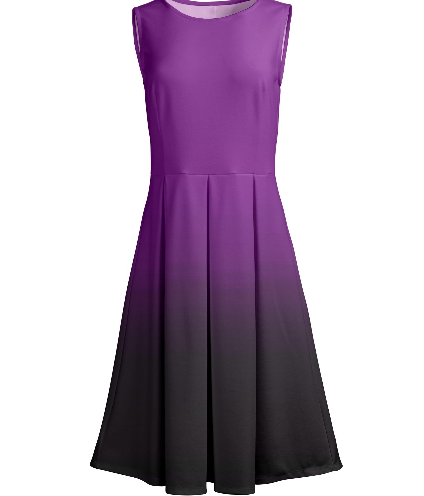 Lily by Firmiana Women's Sleeveless Dress with Pleated Skirt Purple & Black Ombre