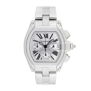 Pre-owned Cartier Men's Roadster XL 43mm X 48mm Stainless Steel Wristwatch - 2618
