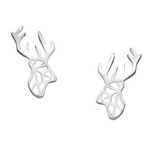 Ag Sterling Origami Deer Stud Earrings