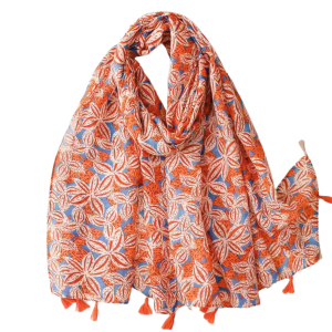 Orange Flower Scarf