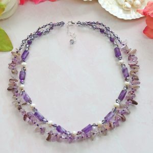 MGR Women's Amethyst Double Strand Necklace