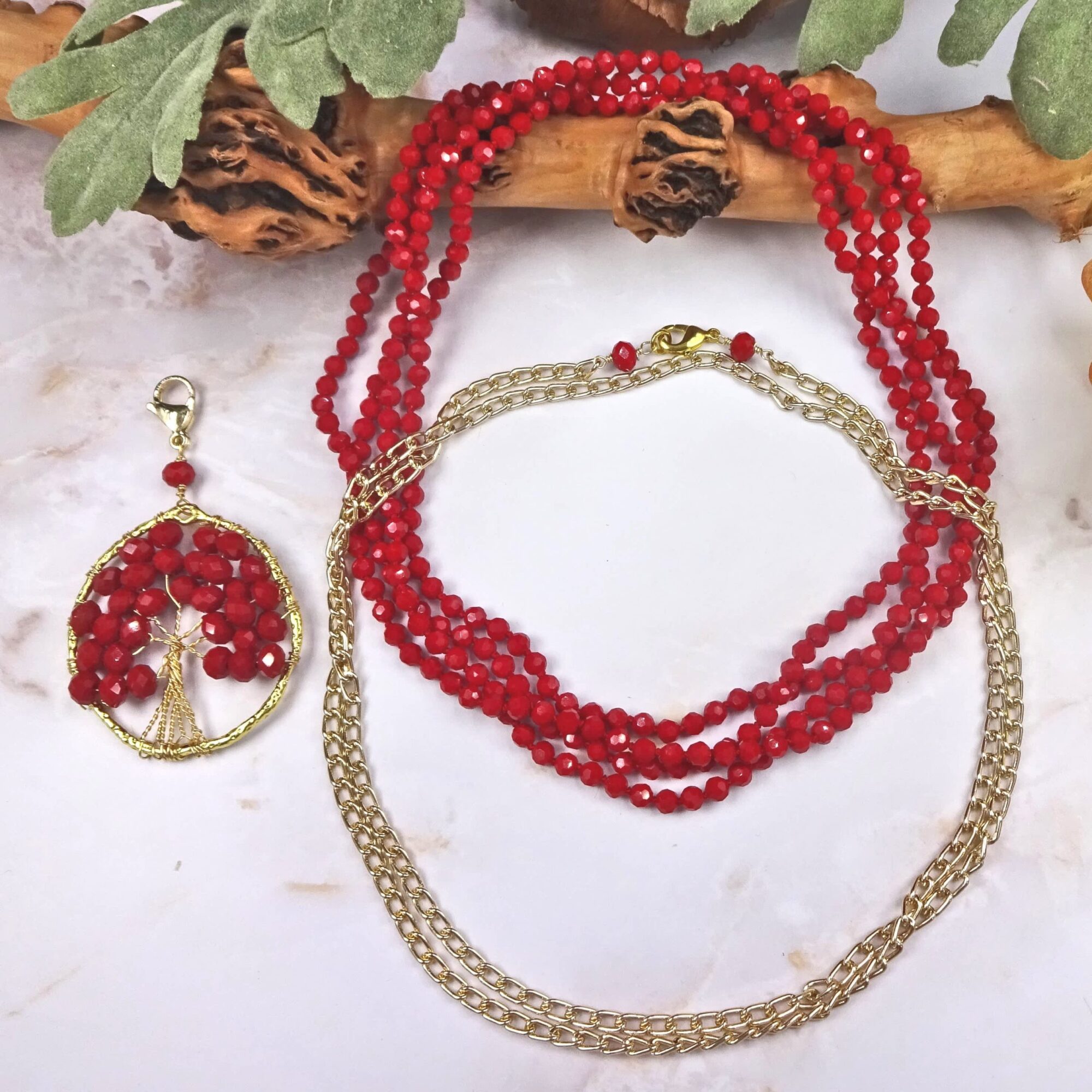 MGR Women's 3-in-1 Removable Tree of Life Pendant Necklace.