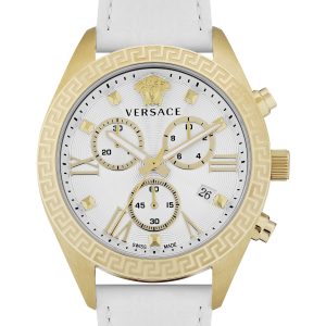 Versace Greca Chrono Leather Watch