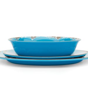 Fox Run Melamine Dinnerware Set Blue