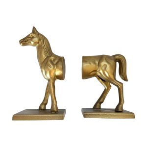 Fox Run Horse Decorative Bookend Set. 100% Iron. 4.5 x 3.75 x 9 Heavy Bookends