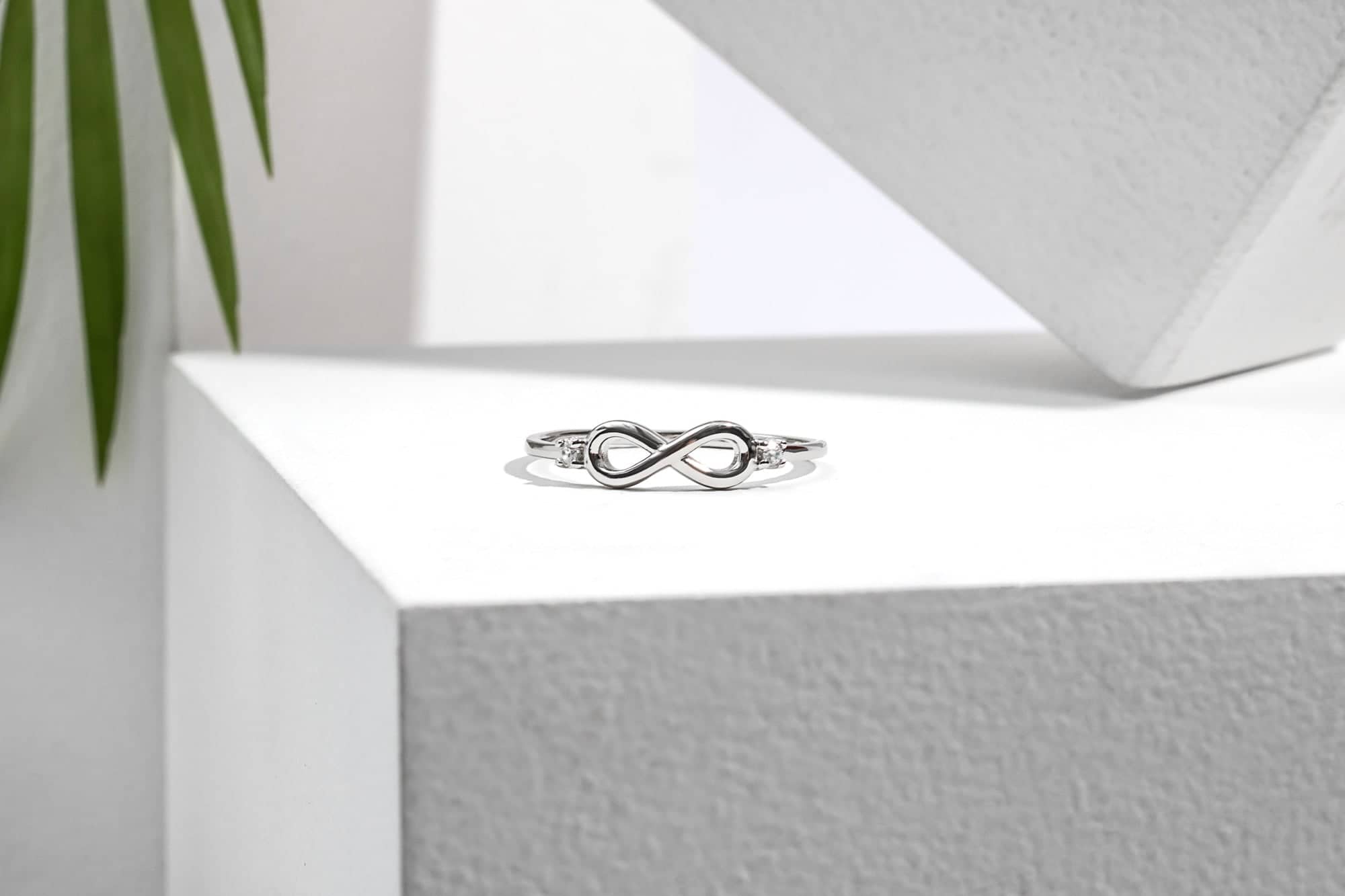 Cubic Zirconia and Sterling Silver Infinity Ring