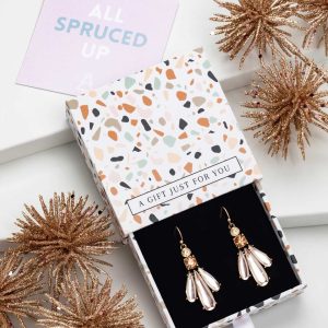 Don't AsK Champagne Crystal Triple Teardrop Earrings
