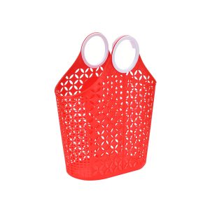Fox Run Red Cleaning Caddy. Laundry and Produce Basket with Built-In Handles. 6 x 14 x 18