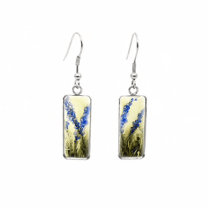 Don't AsK Rectangular Art-Print Drop Earrings ?C Lavender Sprigs ?C Lightweight Dangle Earrings for Women